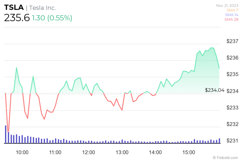 TSLA 일차트 / 출처: 핀볼드