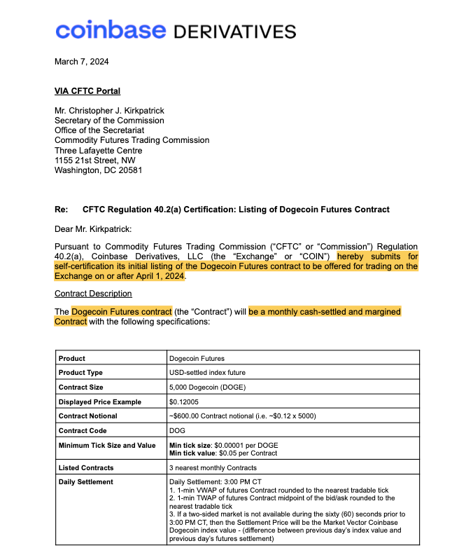 4월 1일까지 DOGE 상장 위해 "자체 인증" 규칙을 적용 / CFTC