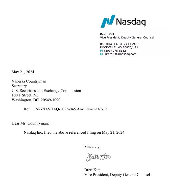 나스닥(Nasdaq)은 22일 블랙록의 아이쉐어즈 이더리움 현물 ETF 19b-4 수정안을 제출
