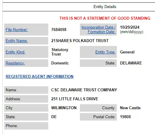 21SHARES POLKADOT TRUST